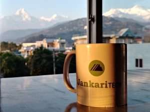 JankariTech coffee mug with view from office